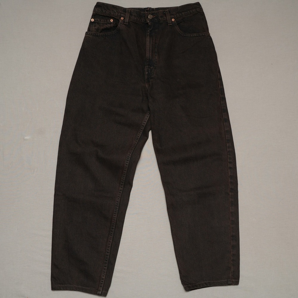 Vintage 90s Levis 550‎ Custom Baggy Overdyed Brown Black Denim Jeans 32x29